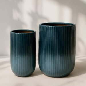 Buy Glaze Dark Blue Ceramic Plant Pot | Plantshop.me