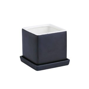 Buy Greypo Square Black Pot | Stylish Planters UAE