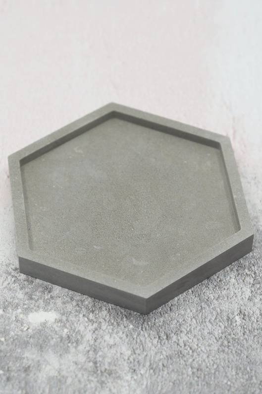 Concrete Hexagonal Tray - Accessories | Plantshop.me
