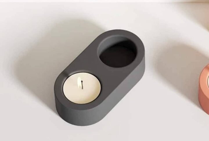 Konkri Twin Candle Holder | Modern Concrete Decor UAE